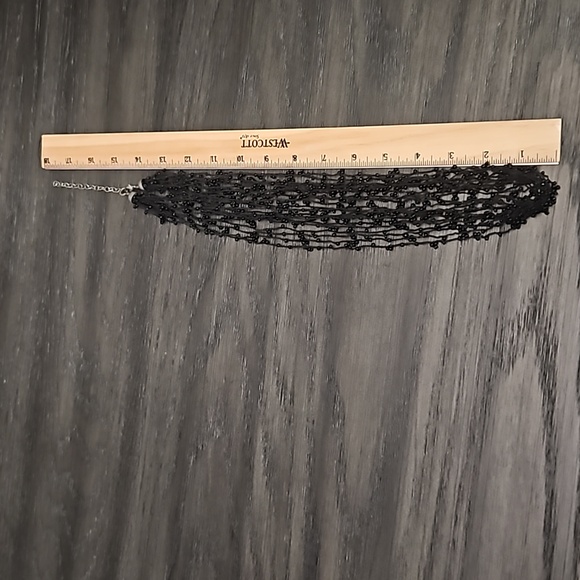 Long Black Threaded and Beaded Necklace - Picture 7 of 7